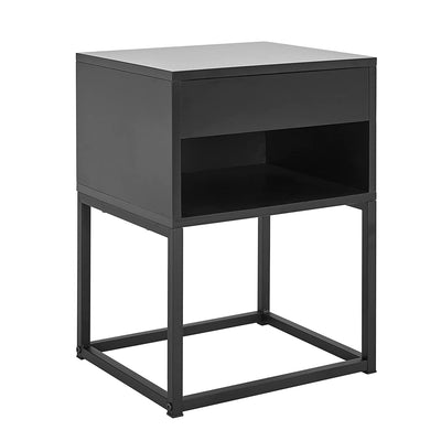 BIKAHOM 21In Tall Simple End Table Nightstand with Drawer and Shelf (For Parts)