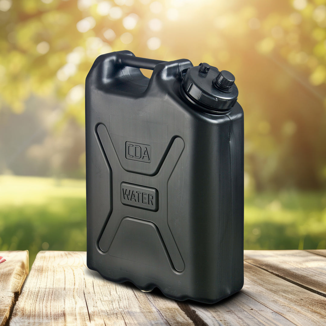 Scepter 5 Gallon 20 Liter Heavy Duty Military Style HDPE Water Container, Black - VMInnovations