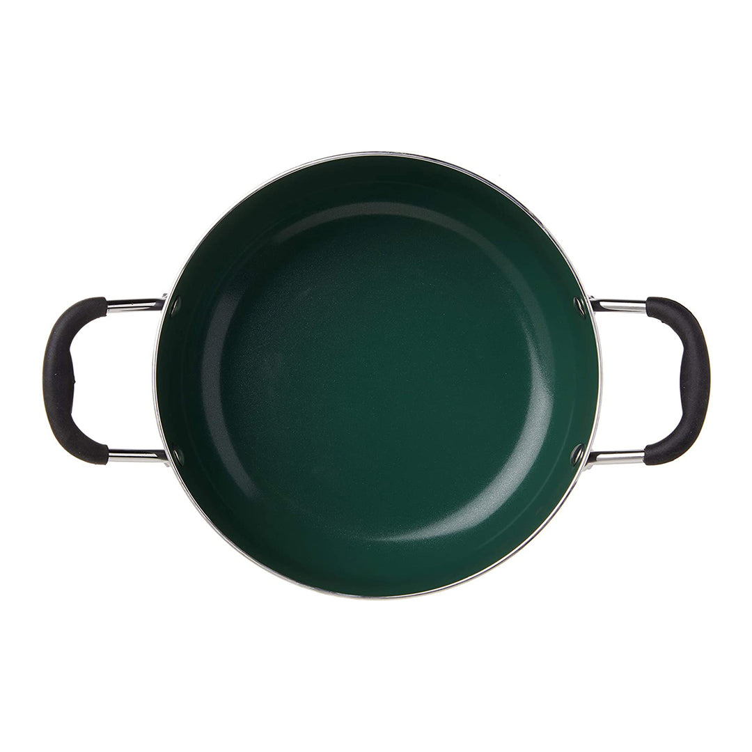 Gibson Hummington Non-Stick Ceramic 5-Quart Dutch Oven with Lid, Grey and Green - VMInnovations