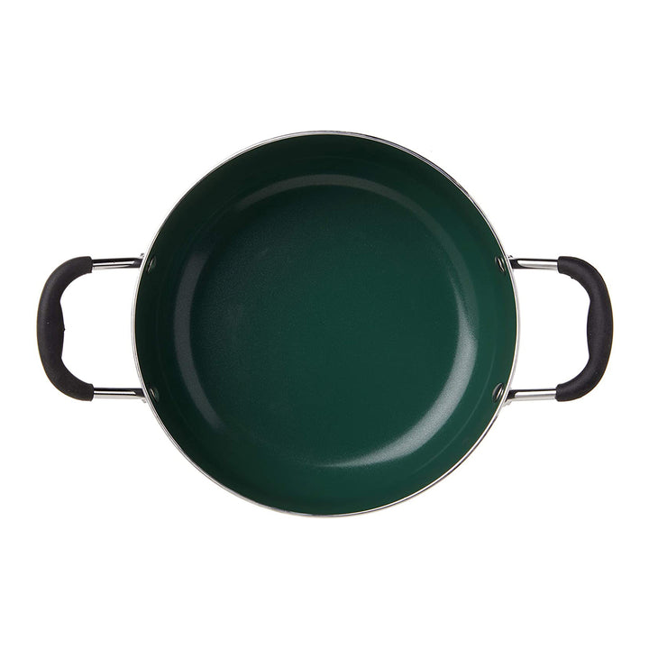 Gibson Hummington Non-Stick Ceramic 5-Quart Dutch Oven with Lid, Grey and Green - VMInnovations