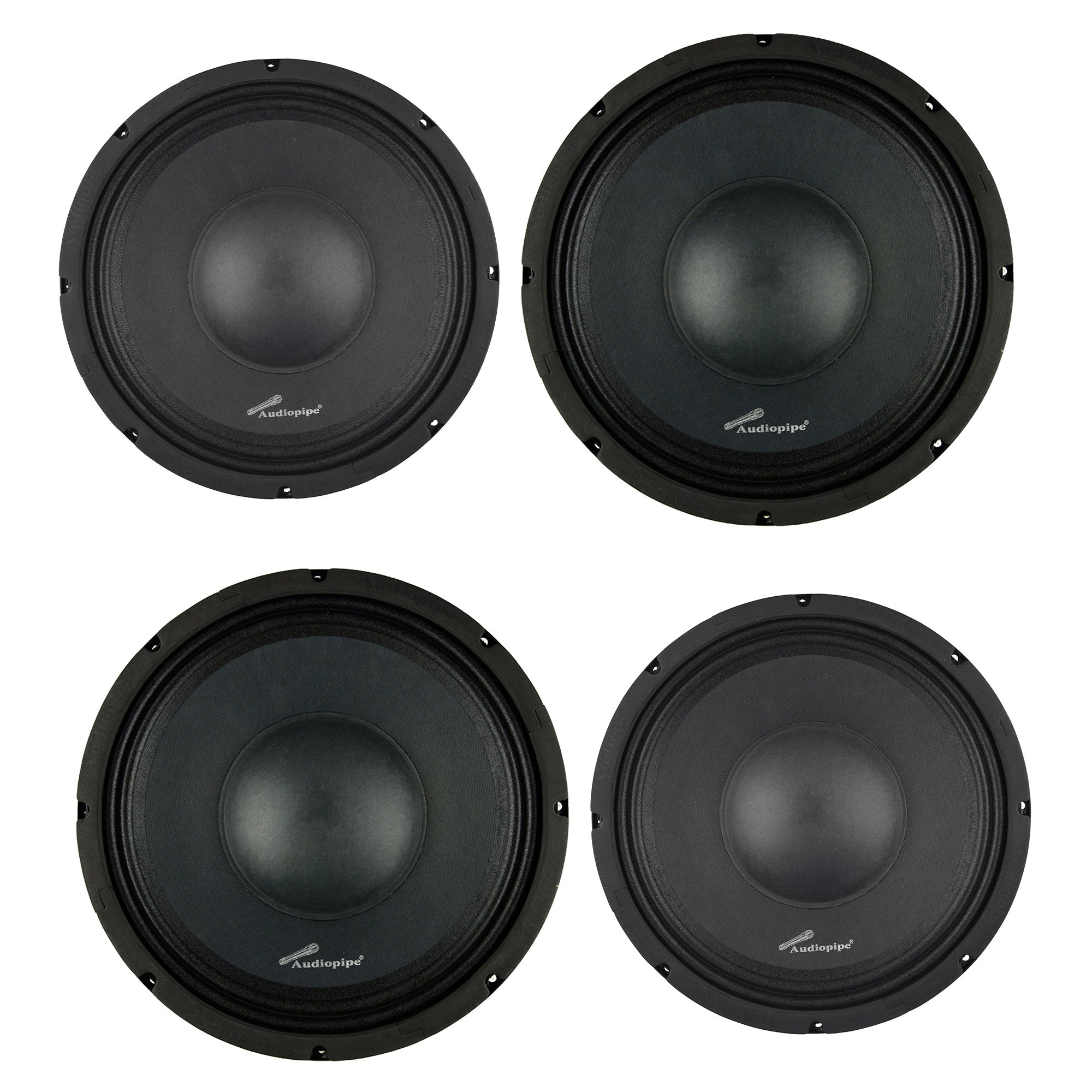 Audiopipe 10" Car Audio Loudspeaker, 2 Pack & 12" Car Audio Loudspeaker, 2 Pack