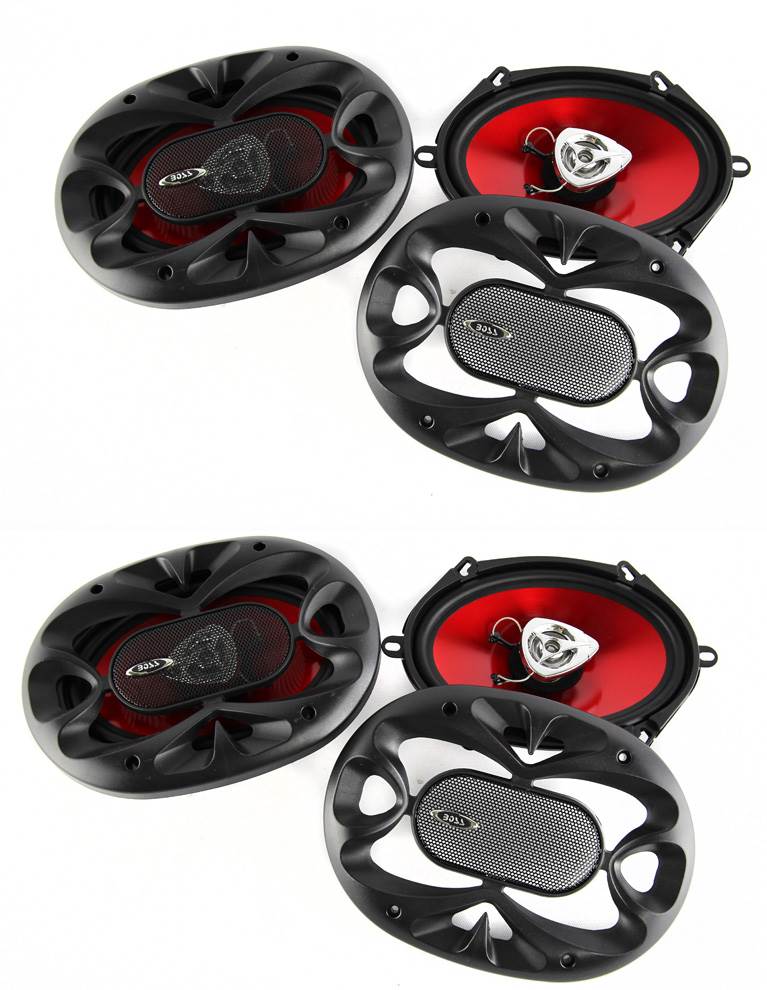 BOSS CH5720 5" x 7" 2-Way 450W Car Coaxial Audio Speakers Stereo 5x7" Red
