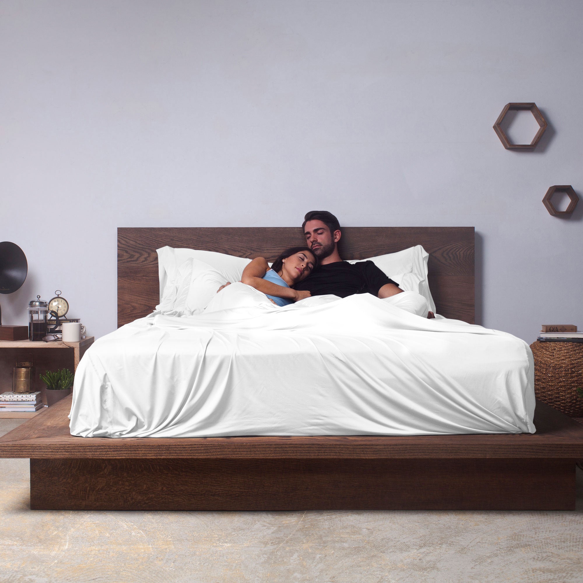 SHEEX Elevated Sheets w/ 2 Pillowcases, King/Cali King, Bright White (Used) - VMInnovations