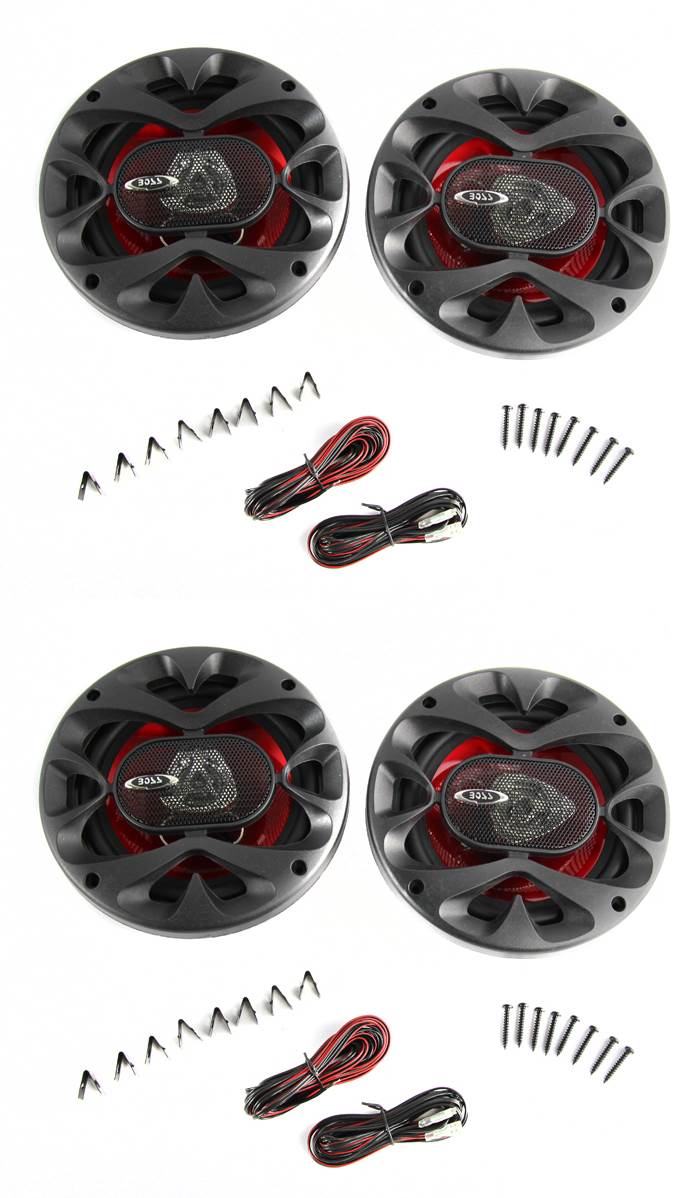 4) New BOSS CH6520 6.5" 2-Way 500W Car Coaxial Audio Speakers Stereo Red 6 1/2"