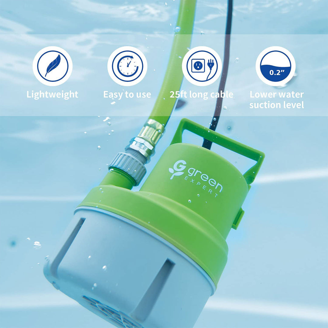 G green EXPERT 0.17 HP Submersible Utility Pump for Household Water Removal - VMInnovations