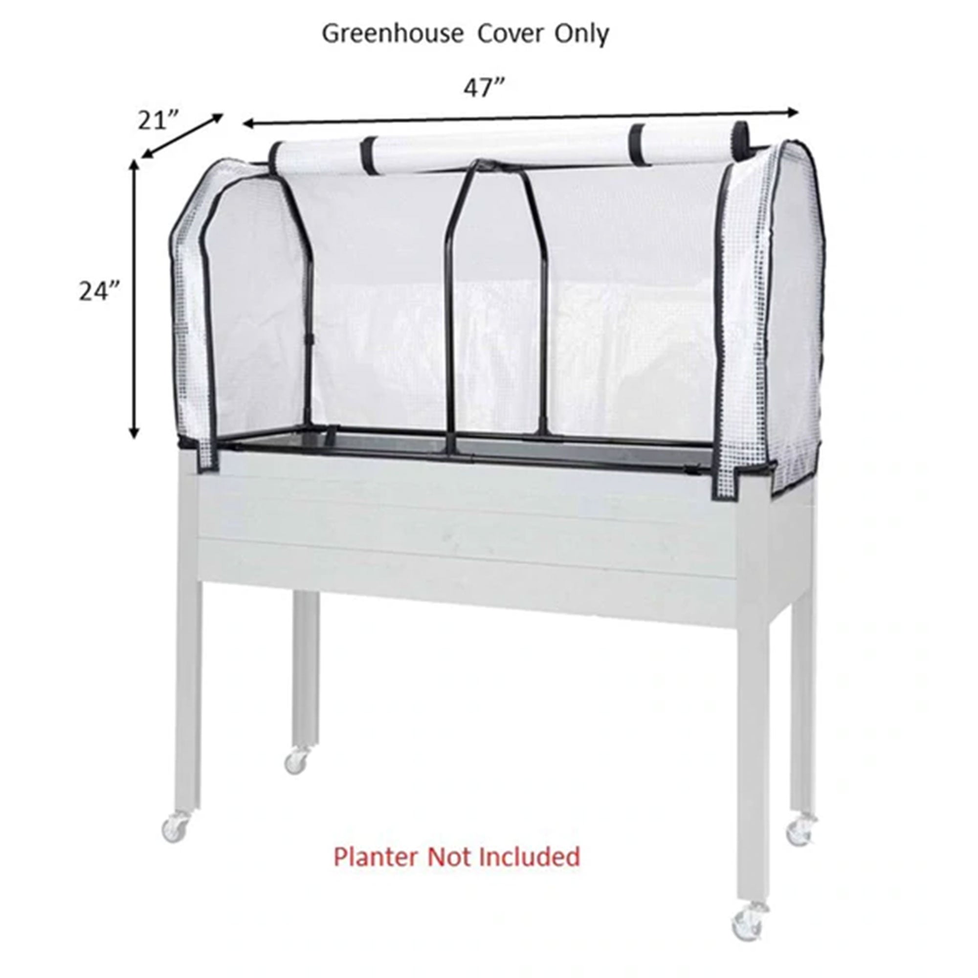CedarCraft Greenhouse Cover, 47"L x 21"W x 24"H, for Elevated Planter Boxes