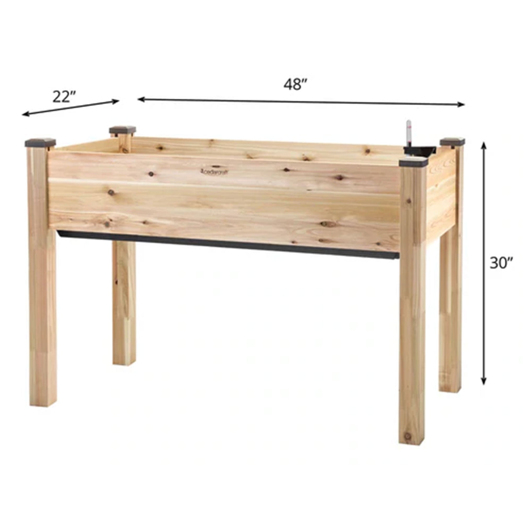 CedarCraft Self-Watering Elevated Cedar Garden Planter with Greenhouse Cover