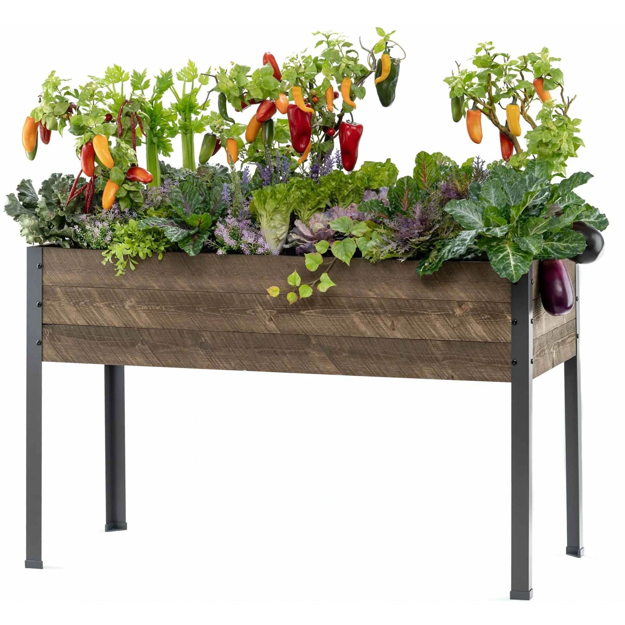 CedarCraft Elevated Spruce Planter with Greenhouse Cover, 21 X 47 X 30 Inches