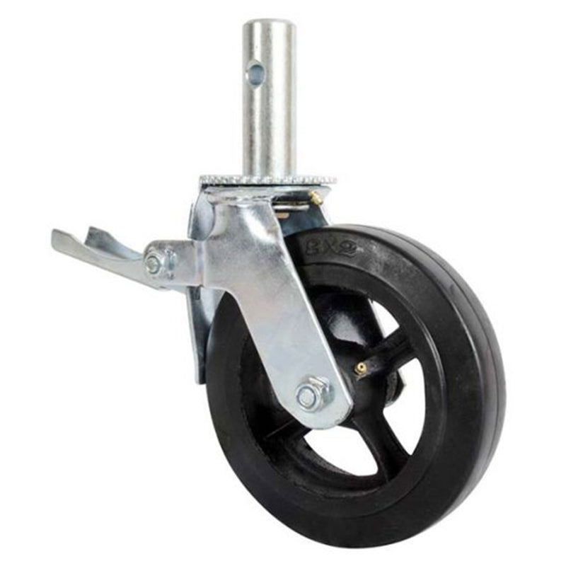 Metaltech 8 Inch Scaffolding Heavy Duty Caster Wheel with Double Locks, 1 Count