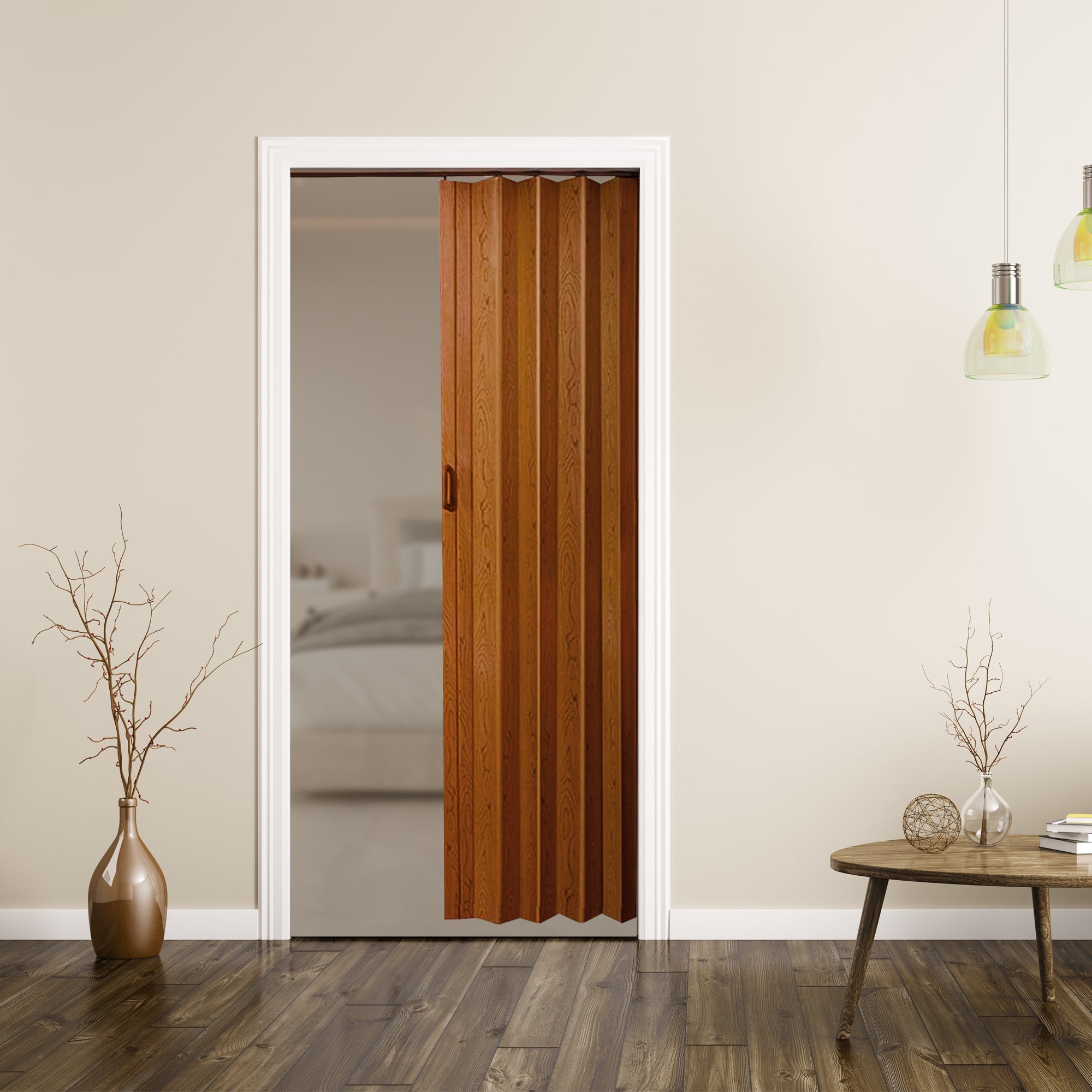 LTL Home Products OK4880PC Oakmont Accordion Door, 48 x 80 Inches, Pecan (Used) - VMInnovations