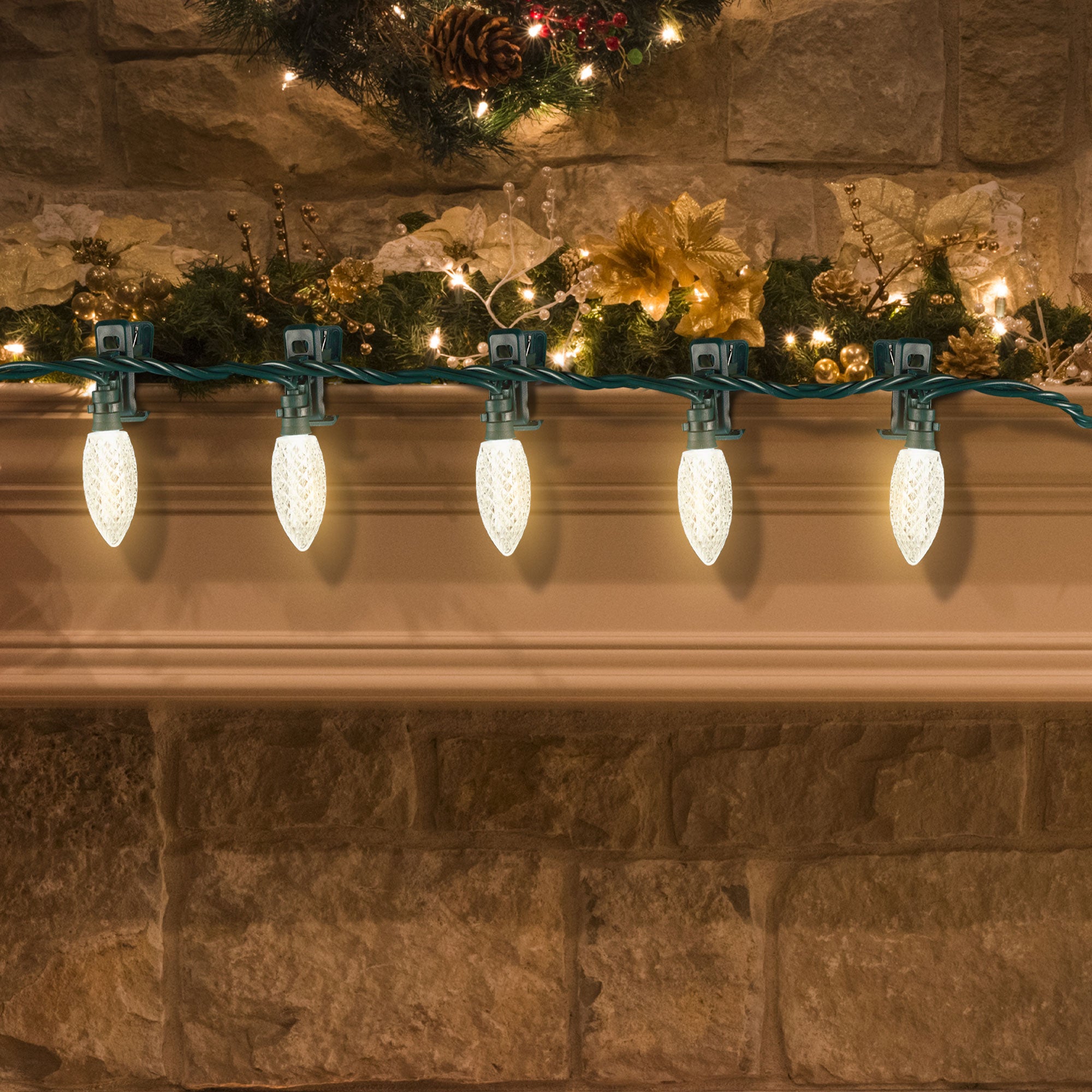 Noma Quick Clip 66.8' C9 LED String Lights, 100 Warm White Bulbs (Open Box) - VMInnovations