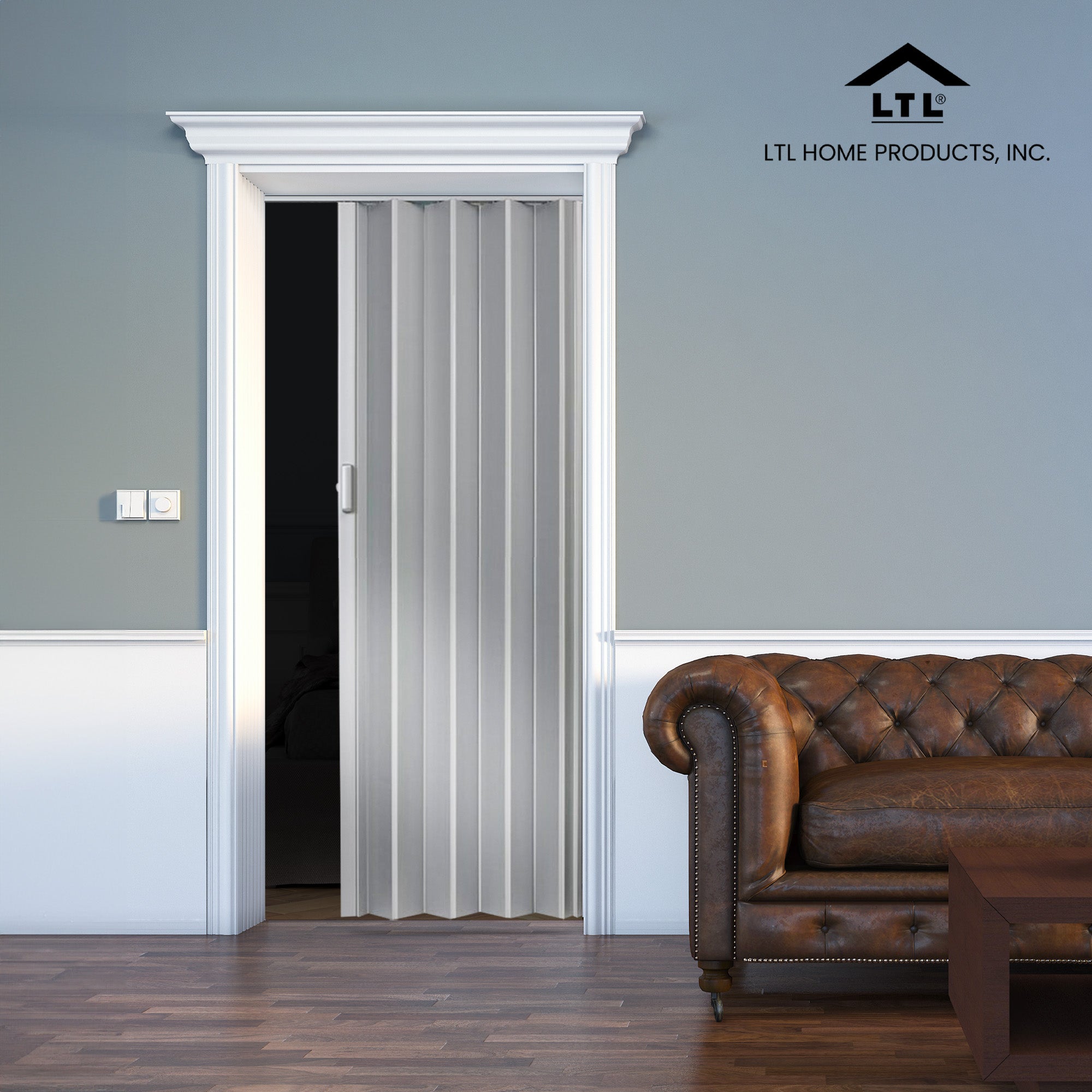 LTL Home Products Spectrum Elite Accordion Folding Door, 36x80 In, Satin Silver - VMInnovations