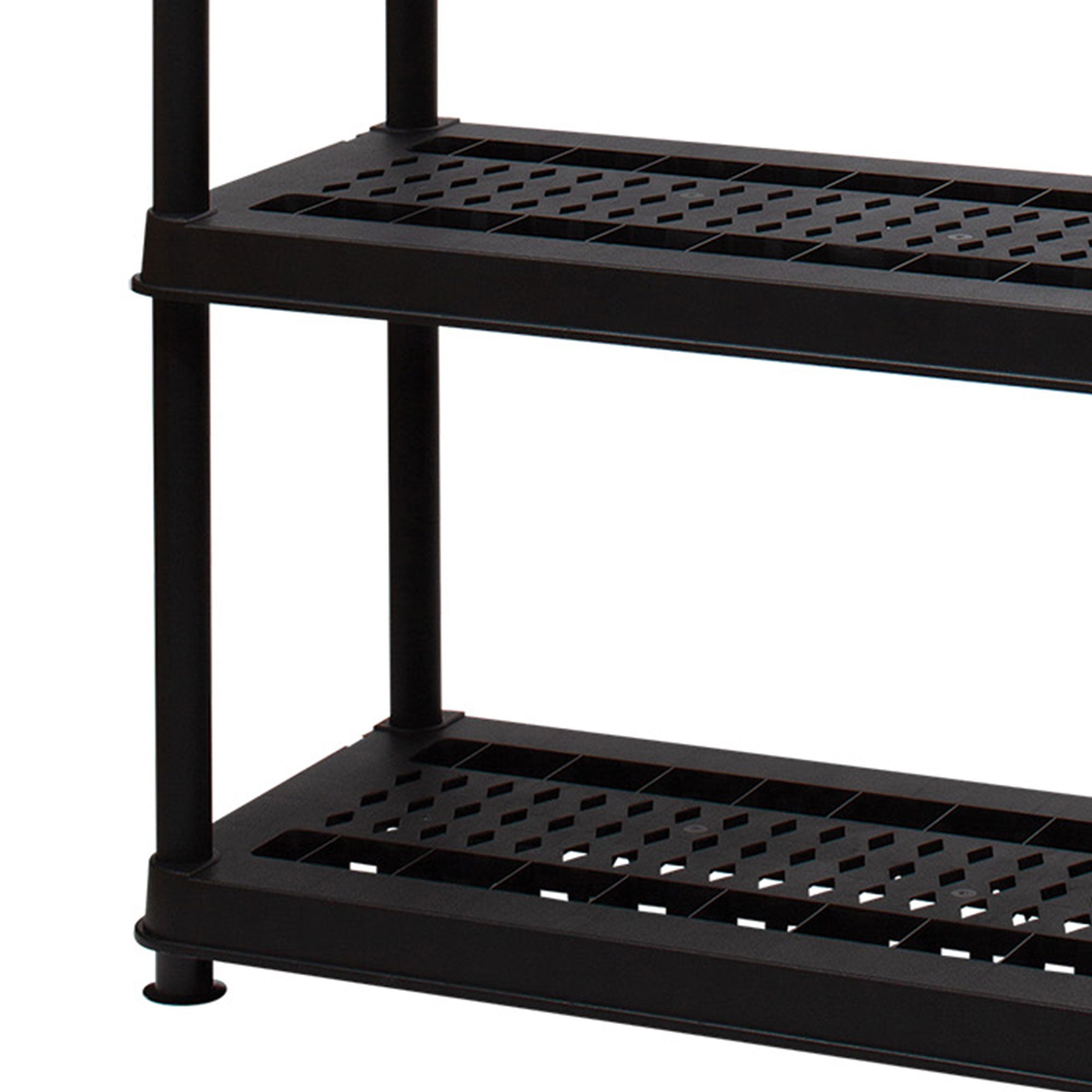 Greenmade Plastic 5 Tier Utility Rack and Shelving for Garages or Sheds, Black