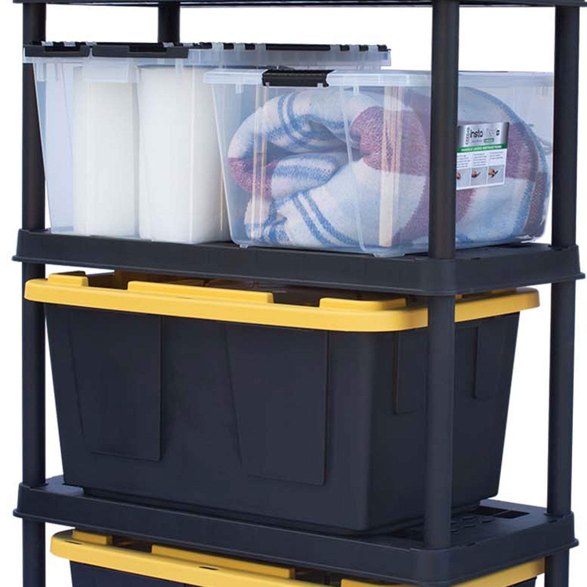 Greenmade Plastic 5 Tier Utility Rack and Shelving for Garages or Sheds, Black