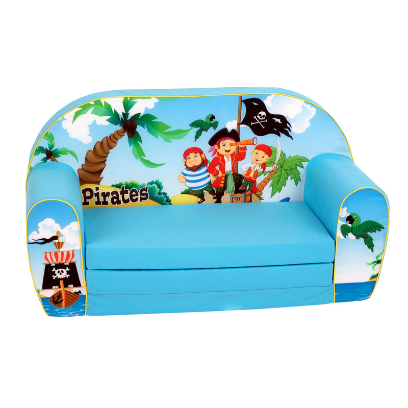 Delsit Toddler Couch 2 in 1 Flip Open Kid Sized Foam Sofa Lounger, Pirate Island