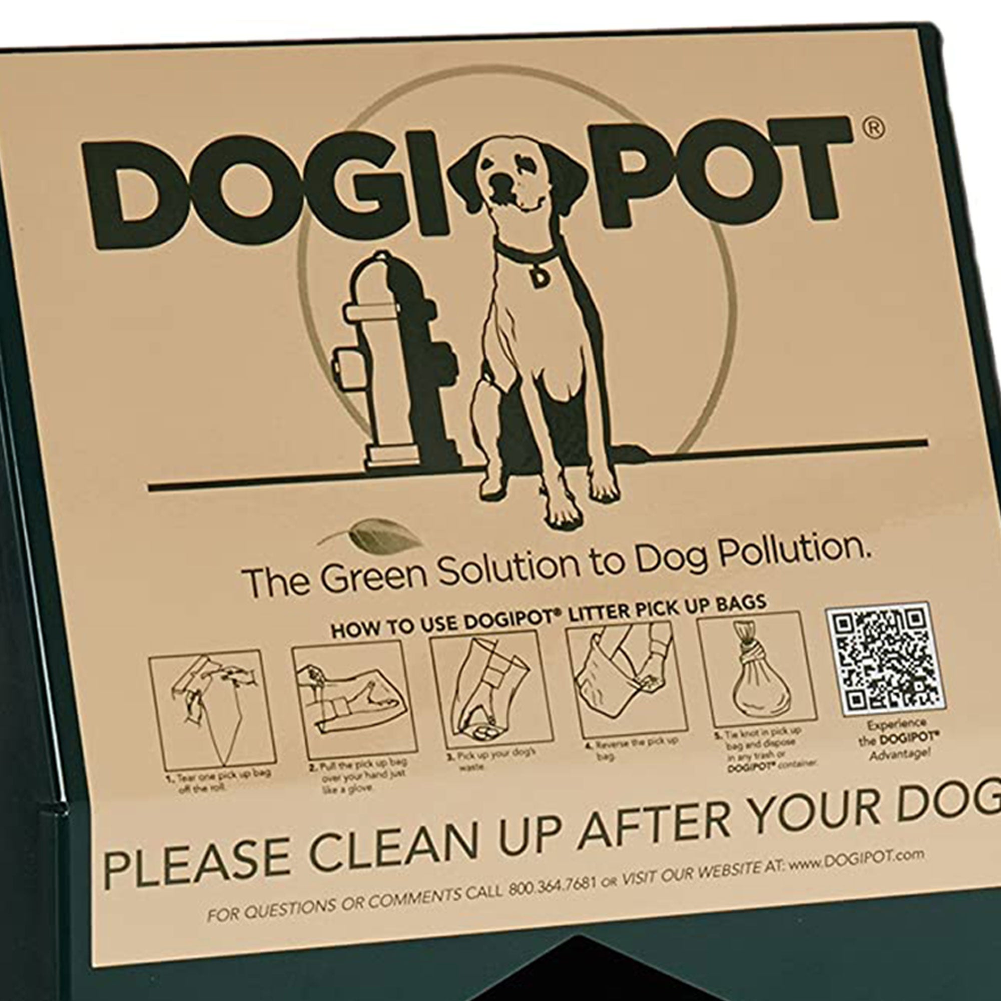 Dogipot Aluminum Junior Bag Dispenser w/ 400 Bag Capacity, Forest Green (2 Pack)