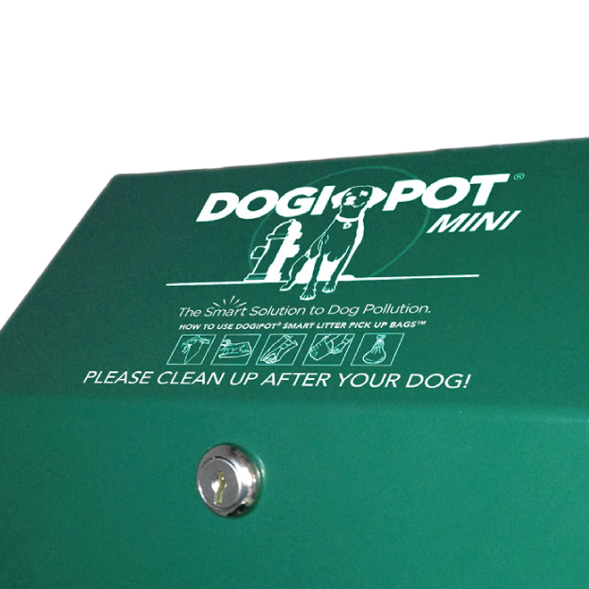Dogipot Bag Dispenser, Green w/ 400 Bag Capacity and Case of 10 Waste Bag Rolls