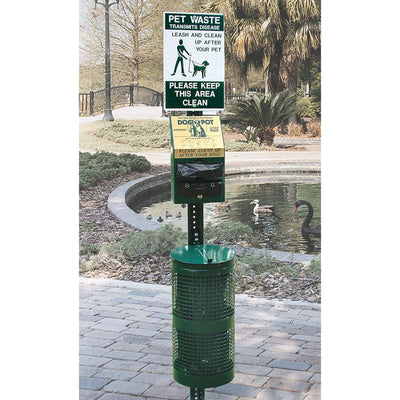 Dogipot 1003-L Aluminum Pet Station for High Traffic Dog Friendly Areas, Green