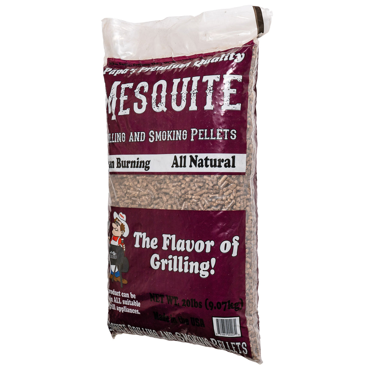Papa's Premium Hardwood Blend Grill and Smoker Wood Pellets, Mesquite, 20 Pounds