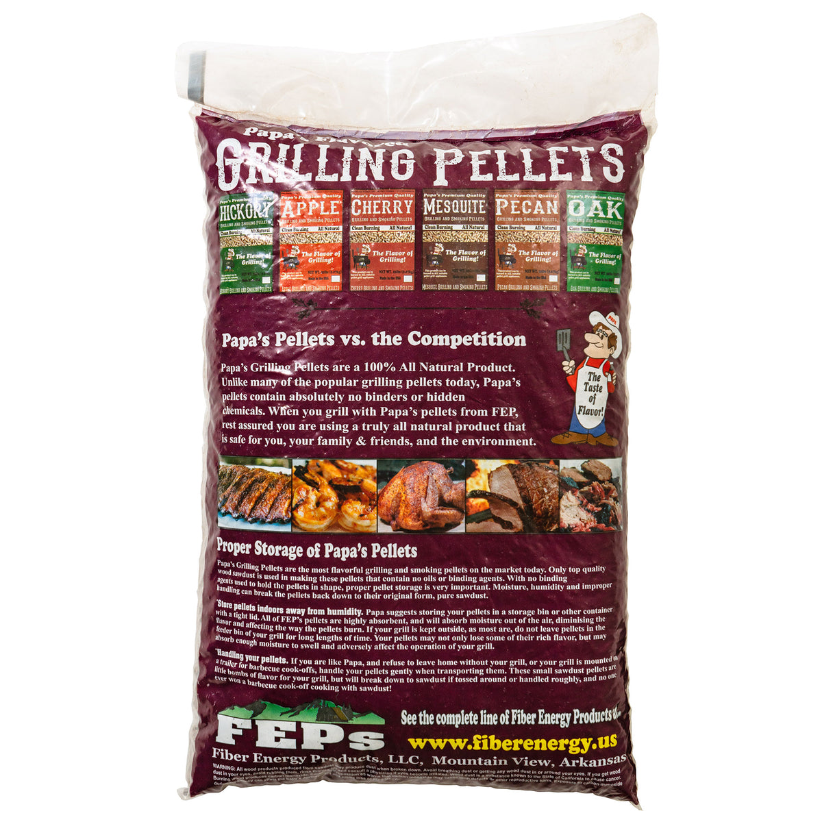 Papa's Premium Hardwood Blend Grill and Smoker Wood Pellets, Mesquite, 20 Pounds