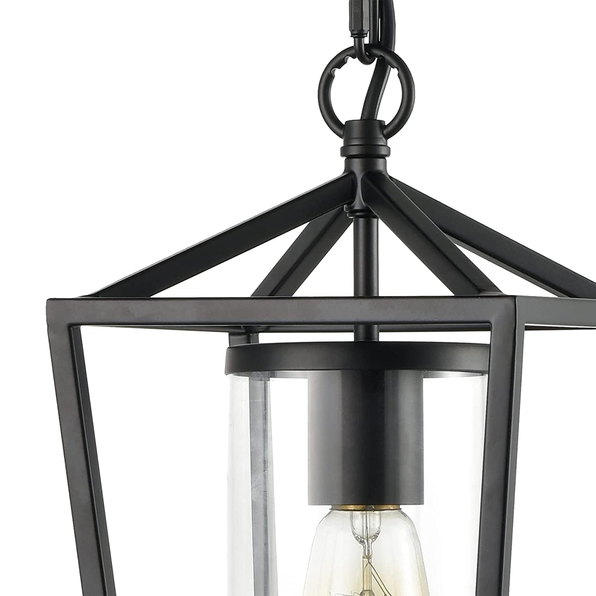 JEENKAE Modern Farmhouse Hanging Kitchen Lantern Lamp with Chain, Black (3 Pack) - VMInnovations