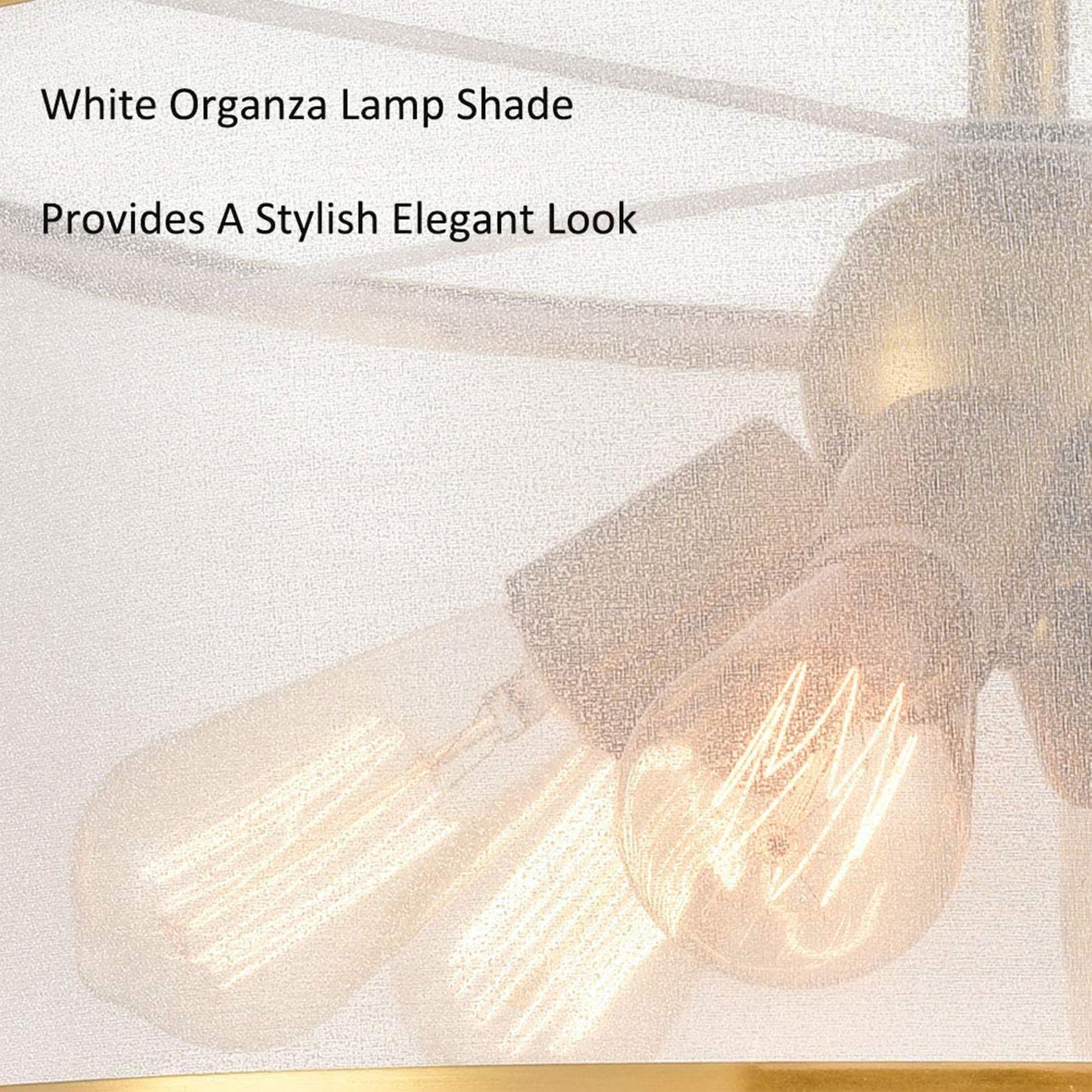 HYDELITE Modern Drum Organza Semi Flush Mount Ceiling Light Chandelier(Open Box) - VMInnovations