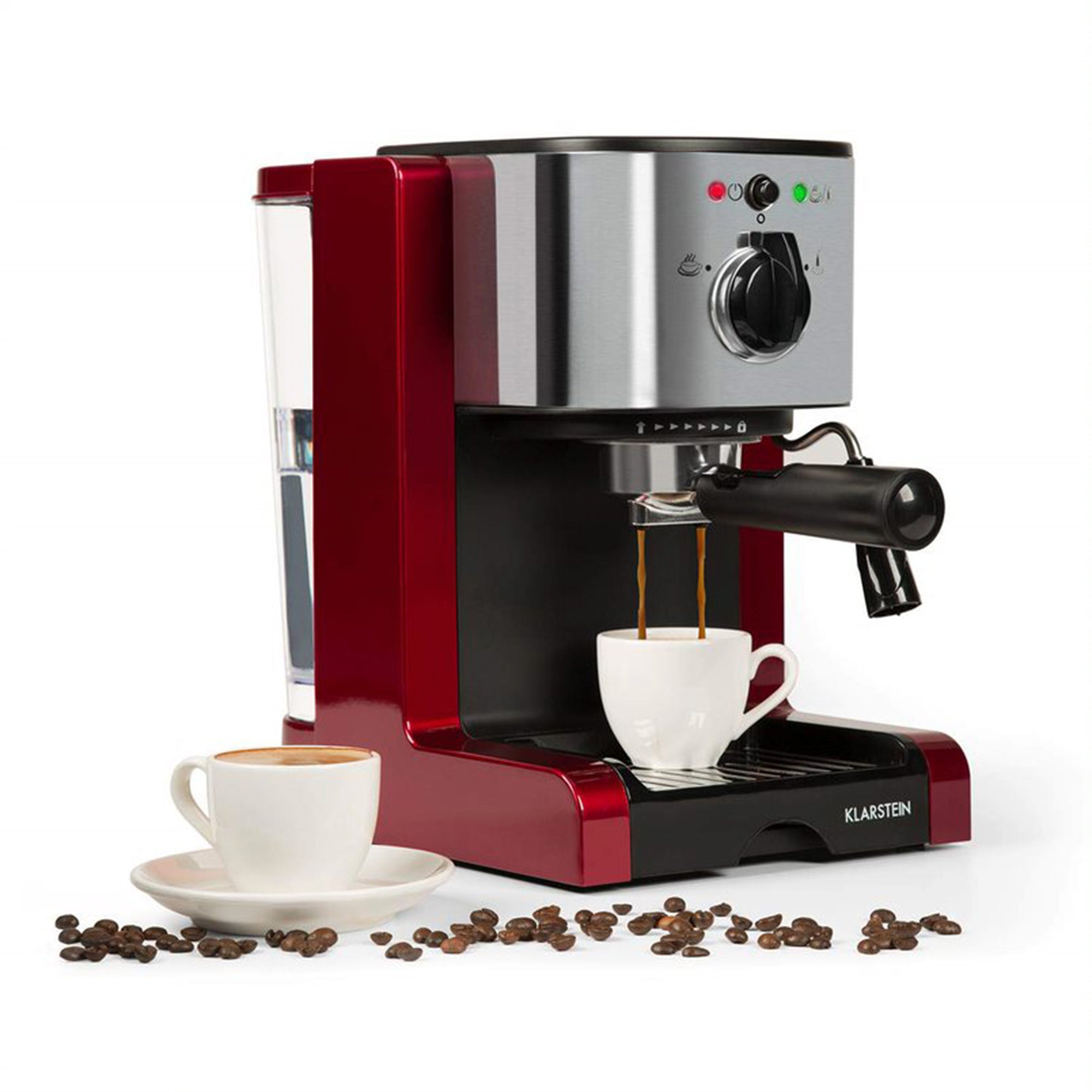 KLARSTEIN Passionata 6 Cup Espresso, Cappuccino and Steam Frother Machine (Used)