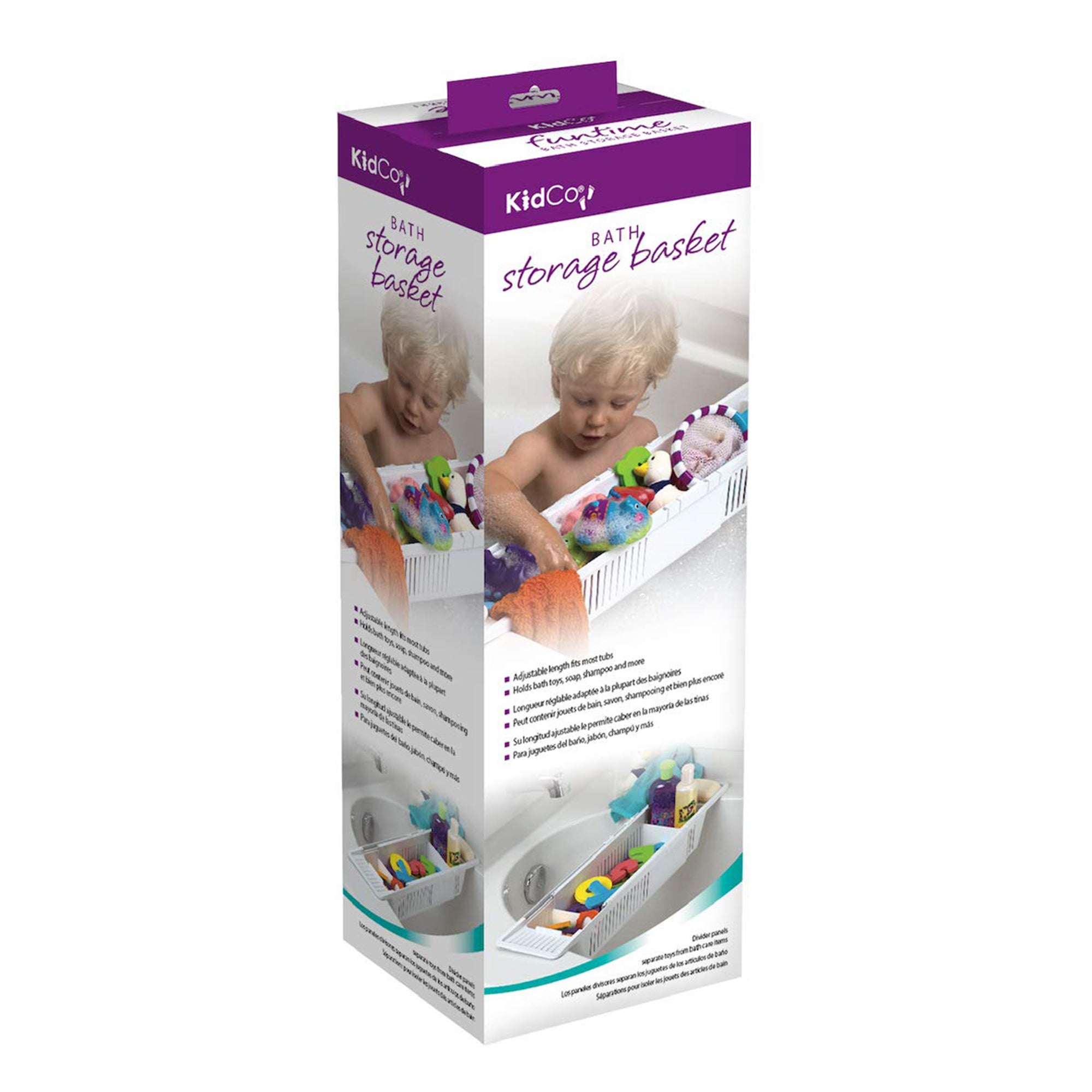 KidCo S372 Plastic Bath Tub Storage Basket and Toy Organizer for Babies, White