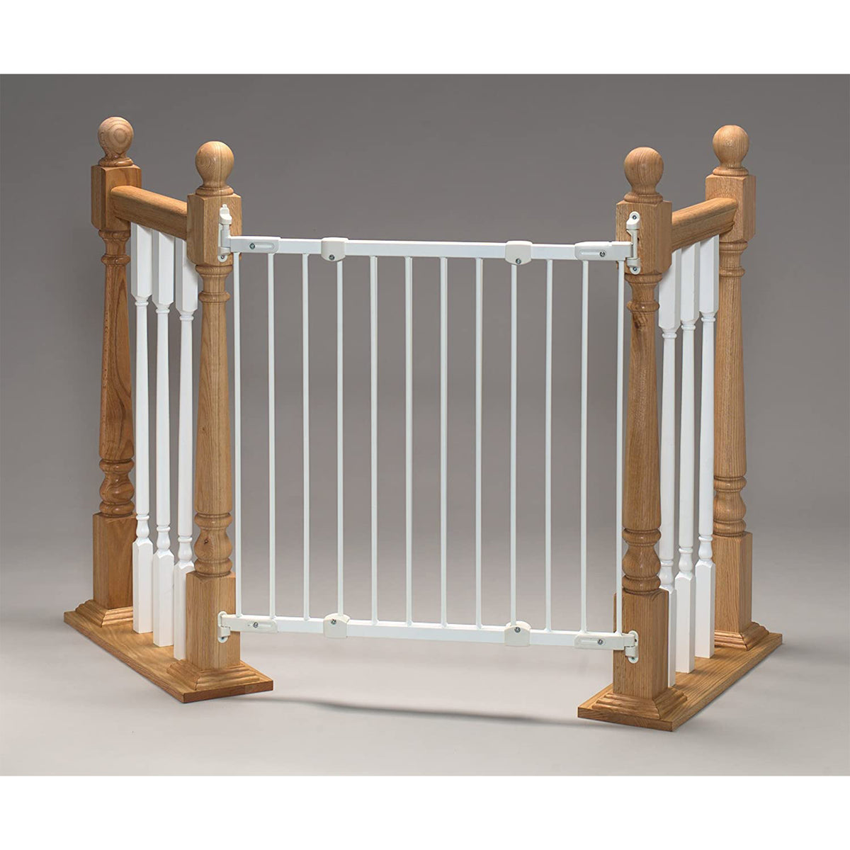 KidCo Angle Mount Safeway Stair Top Quick Release Baby Gate, 42.5x30.5 In, White