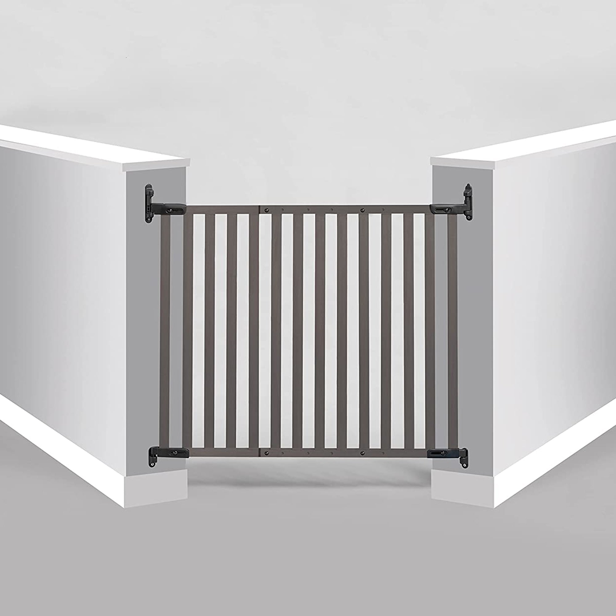 KidCo Angle Mount Stair Top Quick Release Bamboo Baby Pet Gate (Open Box) - VMInnovations