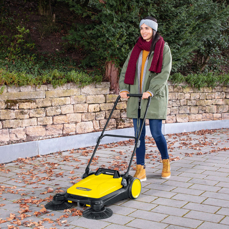 Karcher S 4 Twin Walk-Behind Outdoor Surface Sweeper w/ 26.8 Inch Sweeping Width