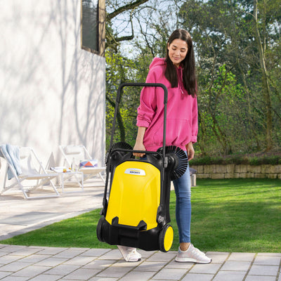 Karcher S 4 Twin Walk-Behind Outdoor Surface Sweeper w/ 26.8 Inch Sweeping Width