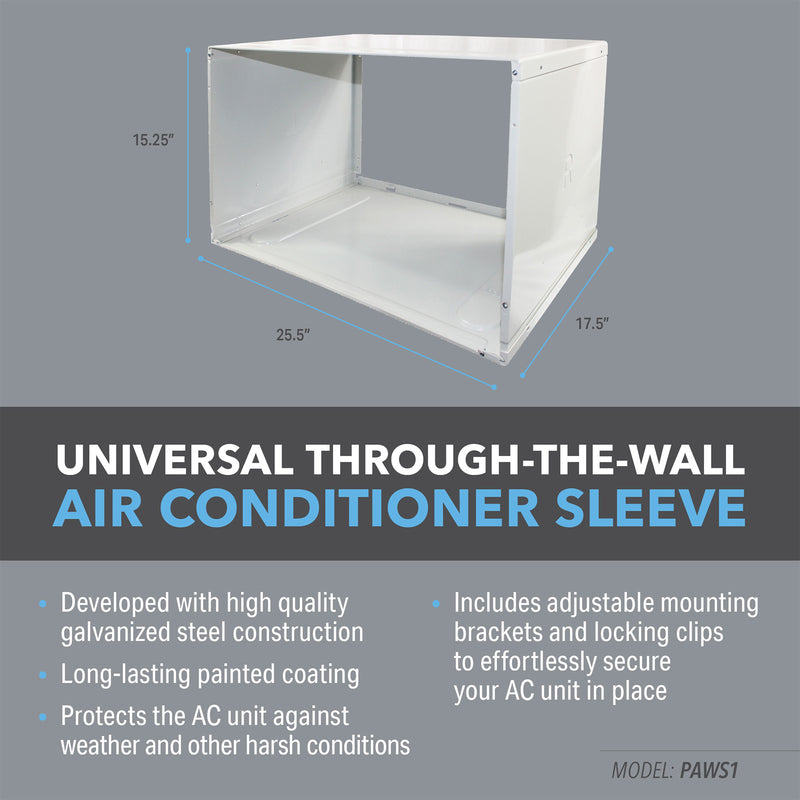 PerfectAire PAWS1 Thru the Wall Steel Air Conditioner Sleeve for 24 Inch Units