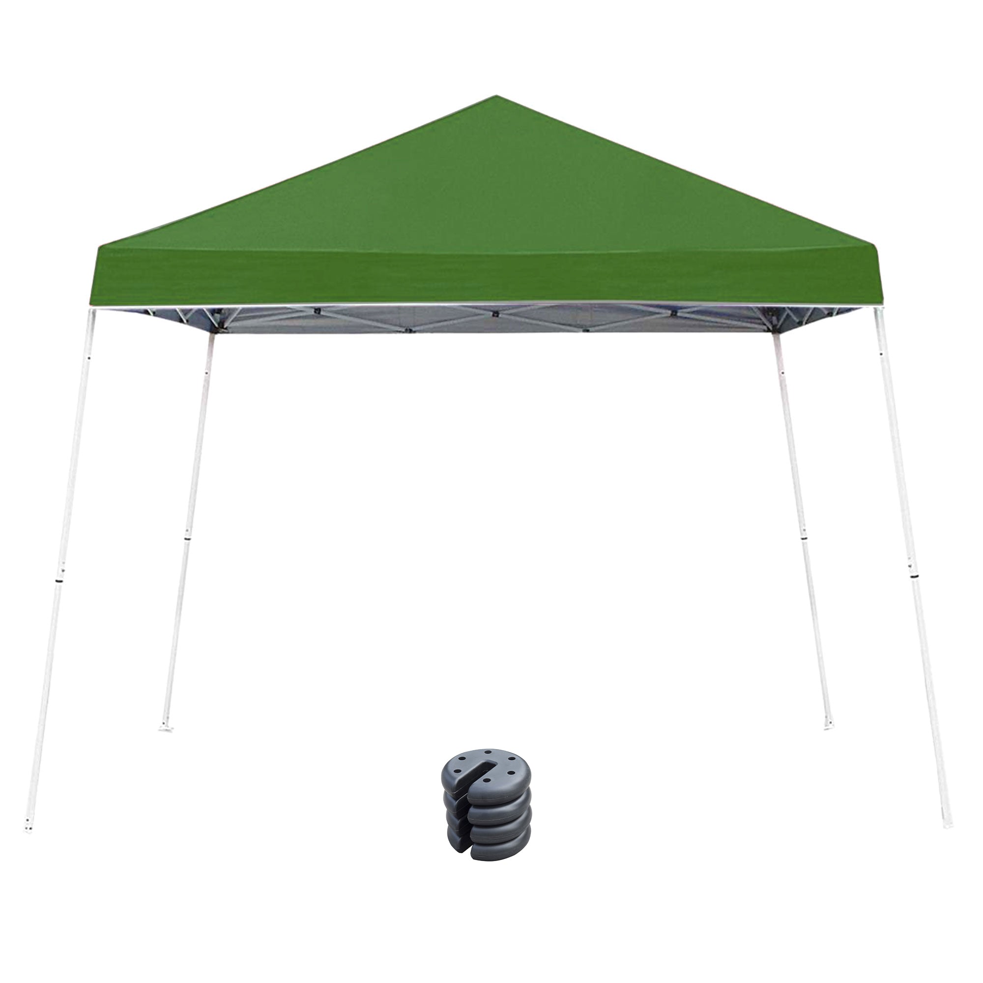 Z-Shade 10 x 10 Foot Instant Shade Canopy, Green & 5 Pound Leg Weights, Set of 4