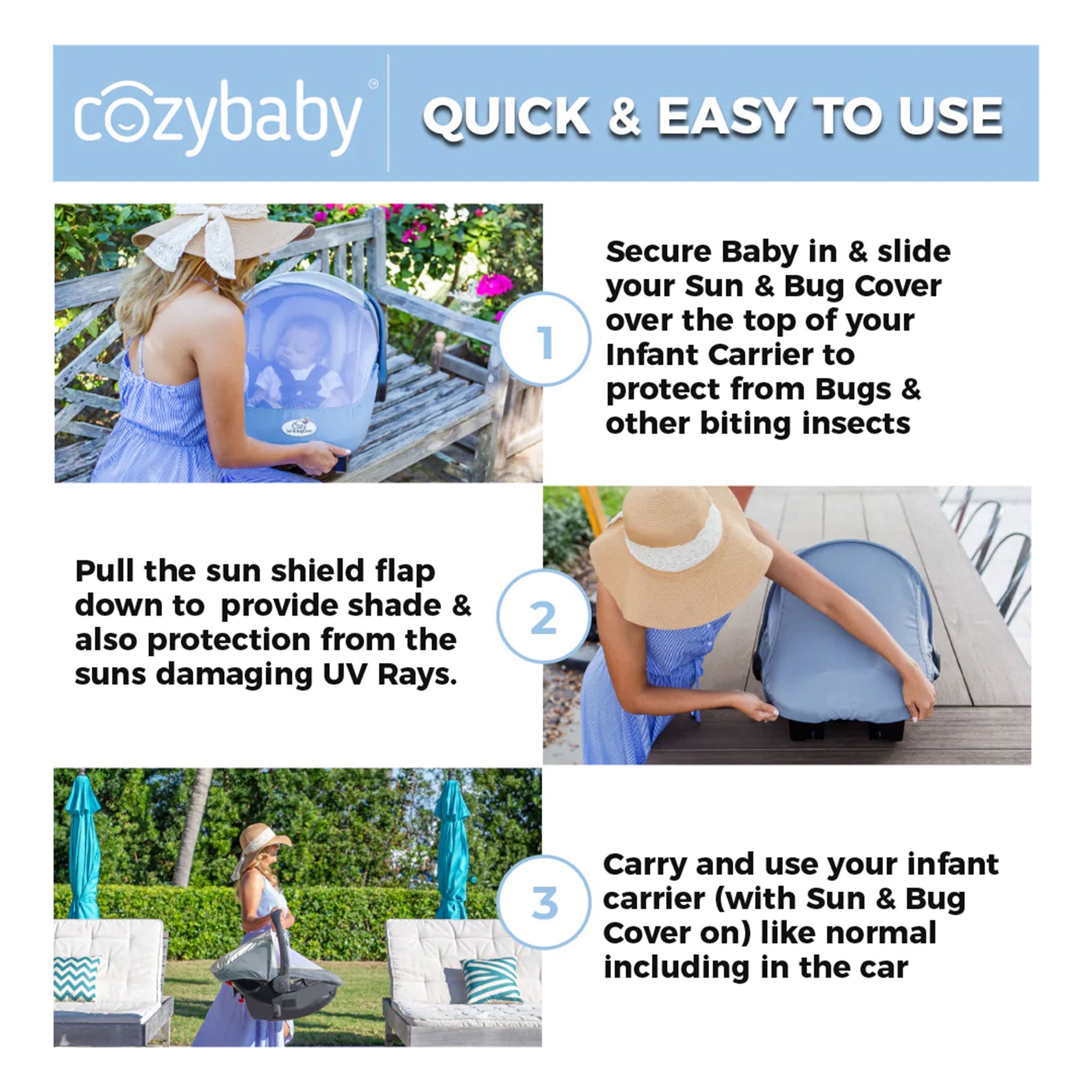 Combo Pack w/ Sun & Bug Cover & Lightweight Summer Cozy Cover (Open Box) - VMInnovations