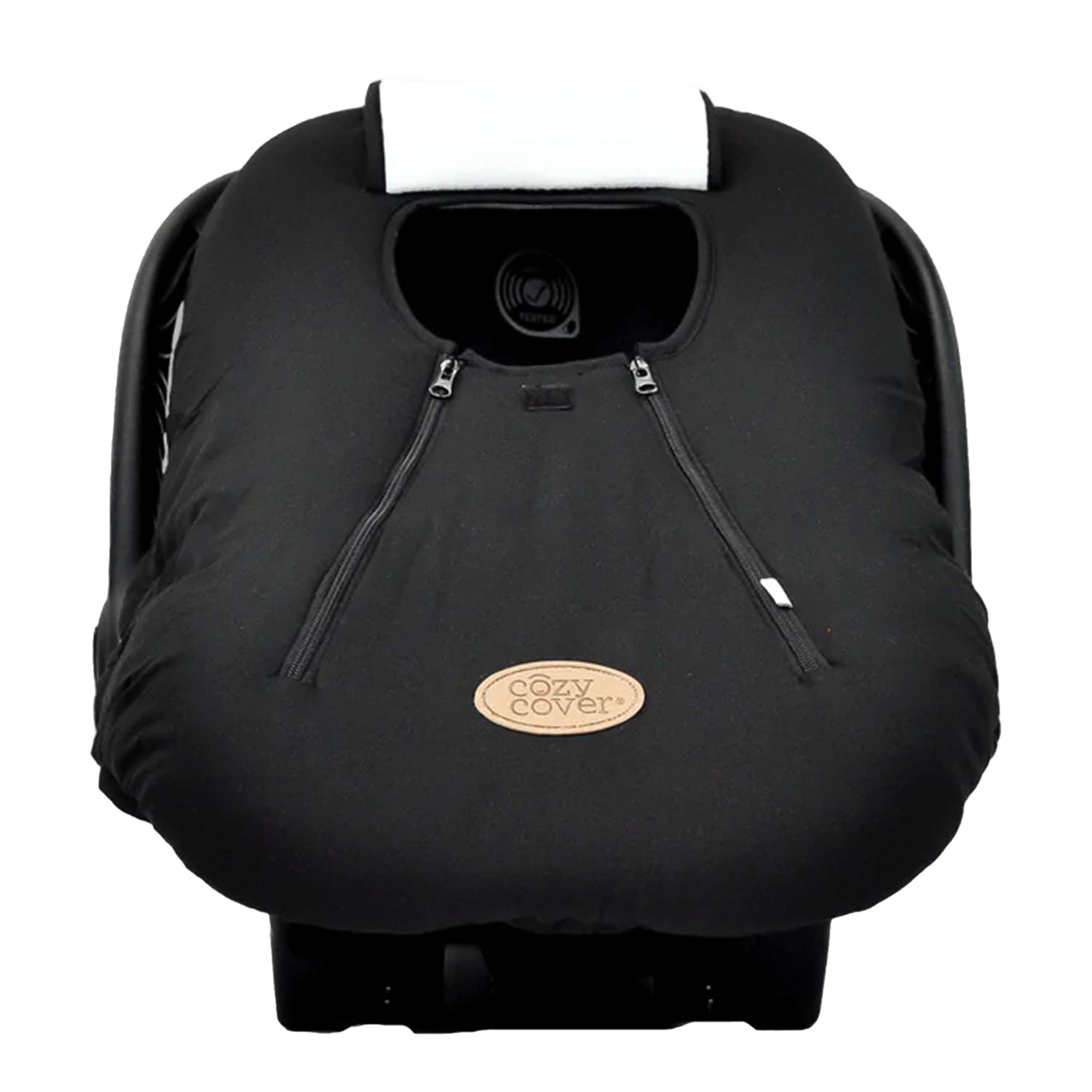 CozyBaby Infant Car Seat Cover w/ Dual Zippers, Elastic Edge, Black (Used) - VMInnovations