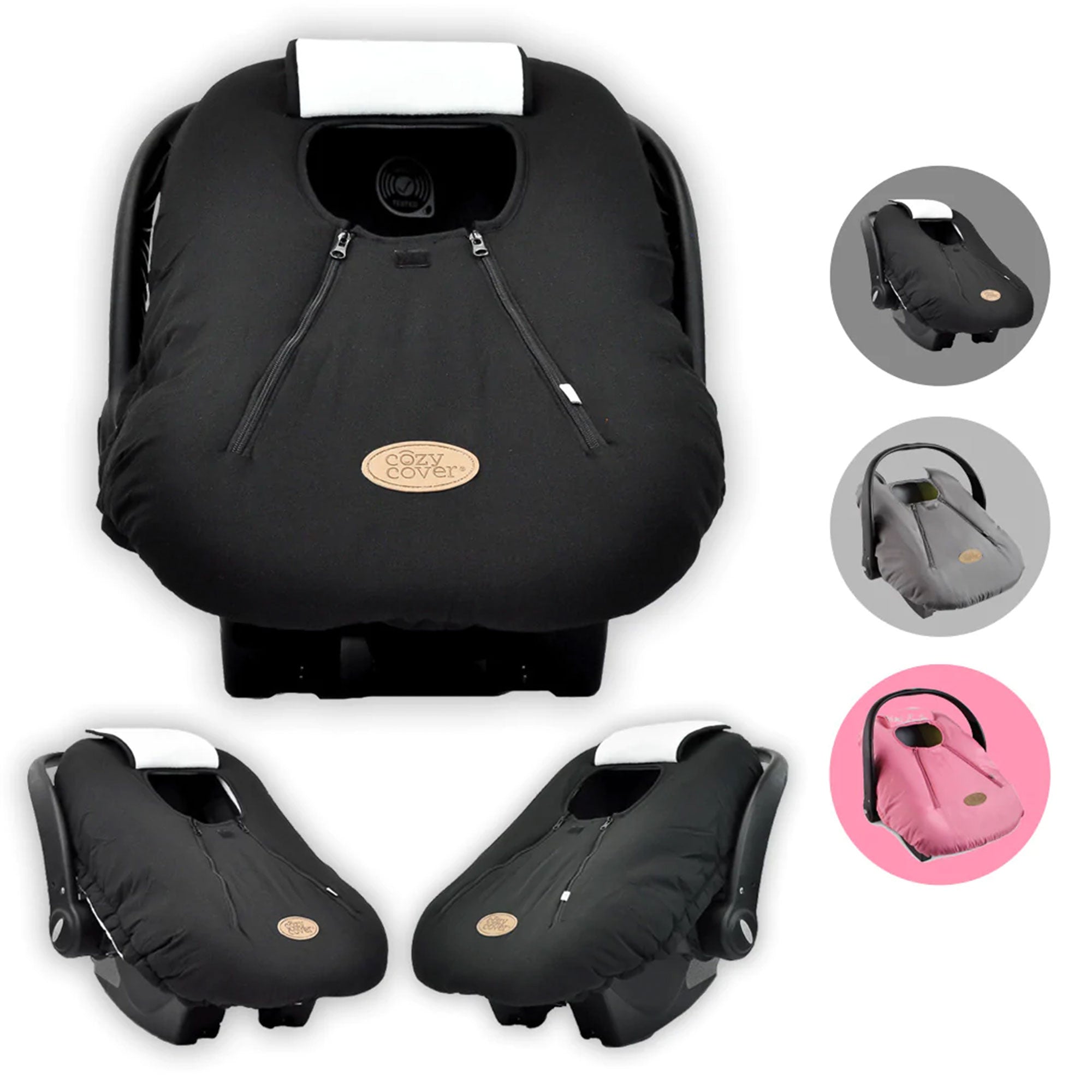 CozyBaby Original Infant Seat Cover w/ Dual Zippers & Elastic Edge (Open Box) - VMInnovations