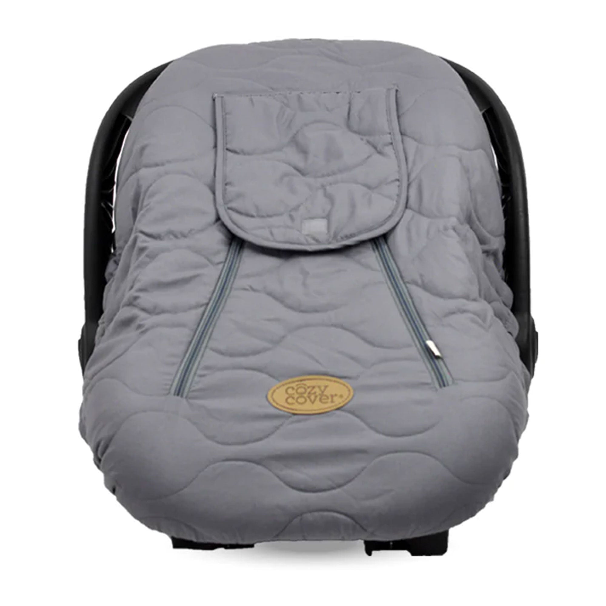 CozyBaby Quilted Infant Car Seat Cover with Dual Zippers and Elastic Edge, Gray - VMInnovations