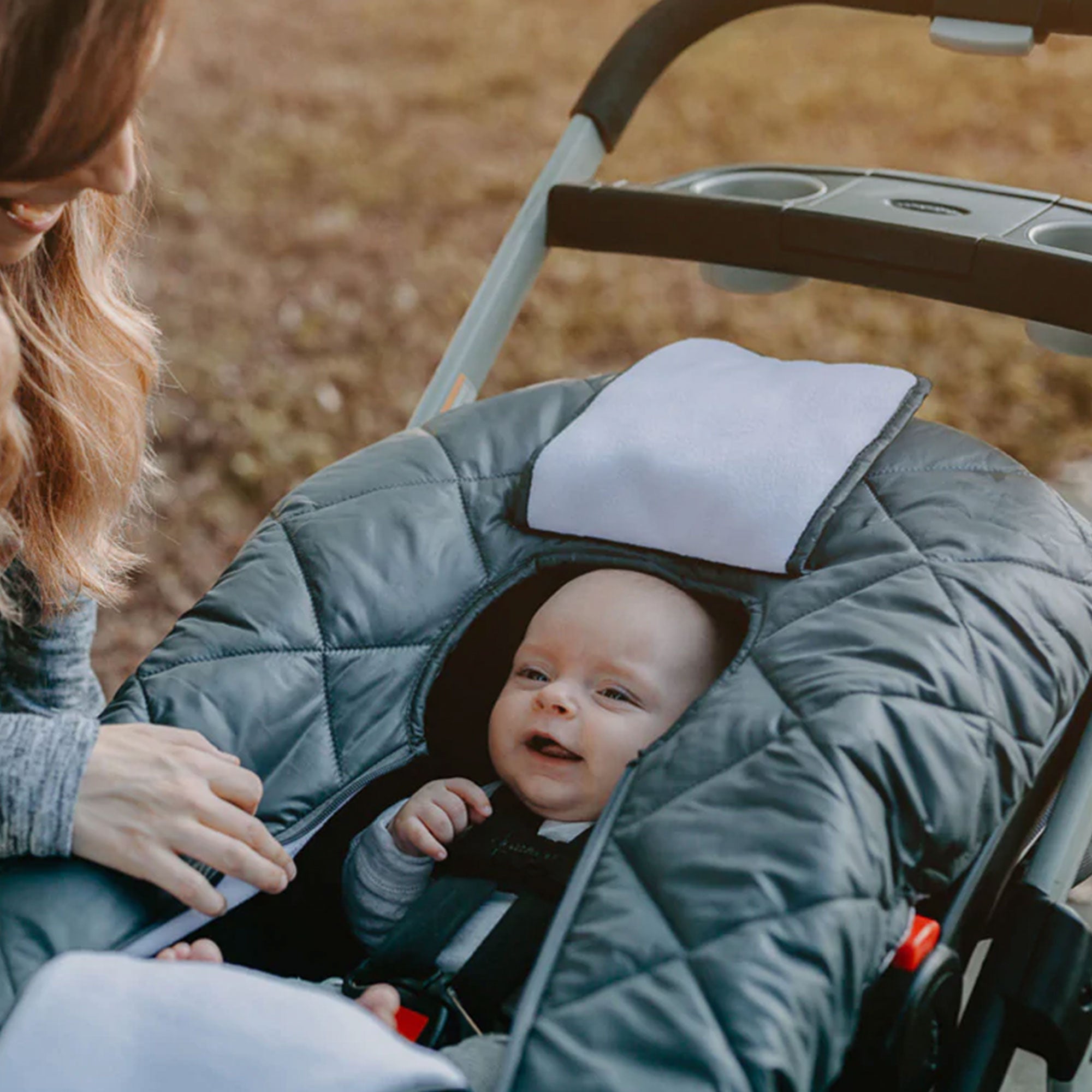 CozyBaby Premium Infant Car Seat Cover w/ Dual Zippers & Elastic Edge (Open Box) - VMInnovations