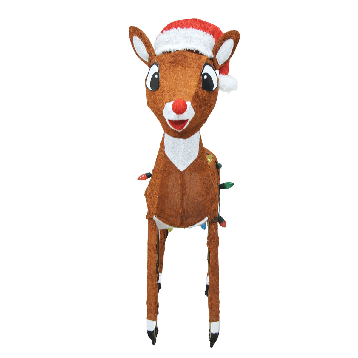 ProductWorks Rudolph with Santa Hat and Rudolph and Bumble Holiday Decoration