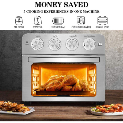 Geek Chef 1700W Stainless Steel Toaster Oven Air Fryer Convection Oven, Silver