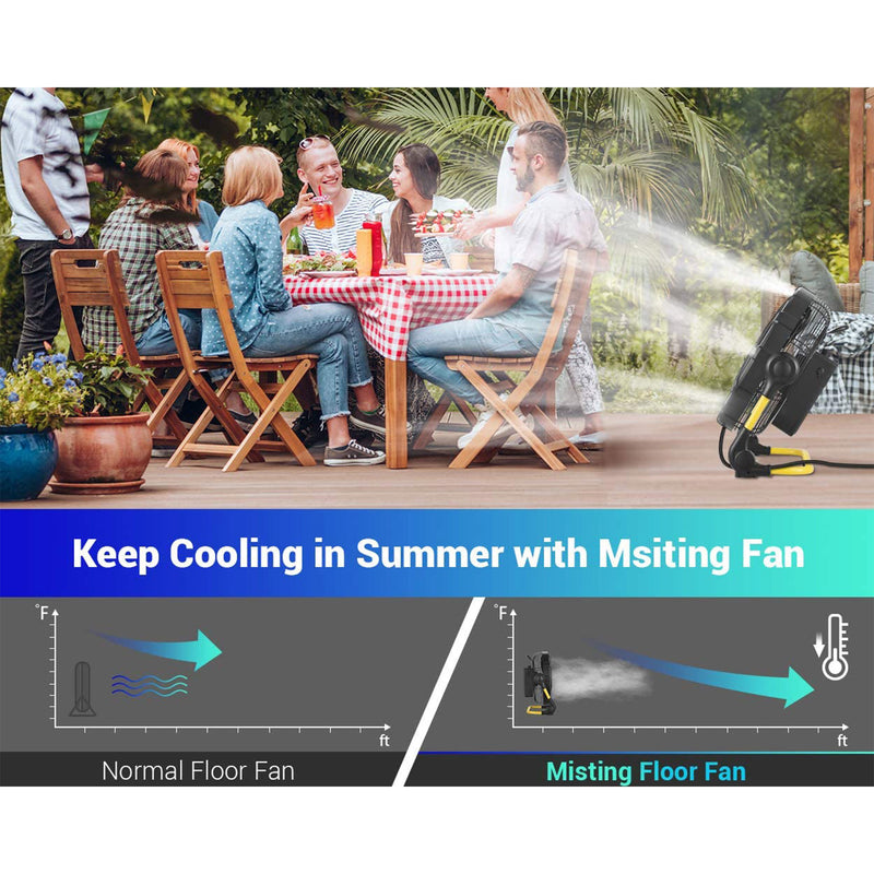 Geek Aire CF200M Outdoor 16 Inch USB Rechargeable Battery Powered Misting Fan