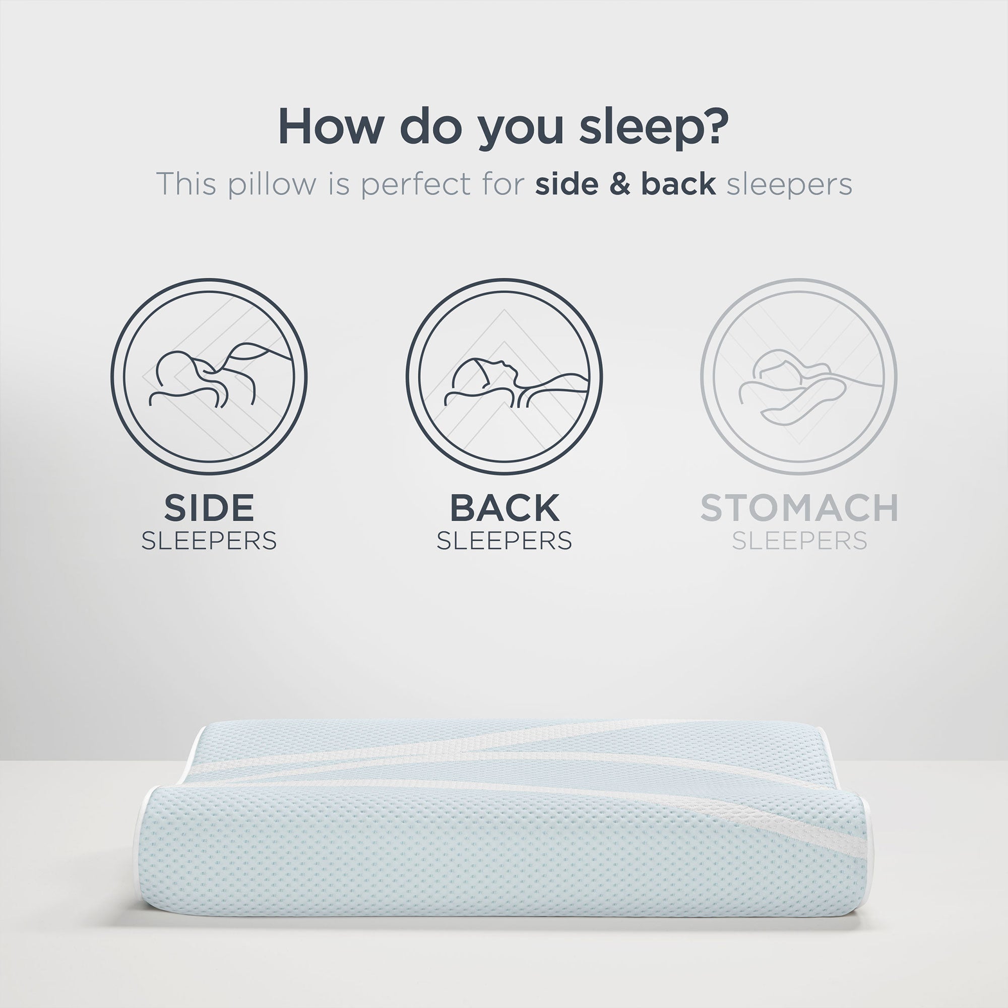Tempur-Pedic TEMPUR-Breeze Medium Firm Contoured Memory Foam Neck Pillow, Queen