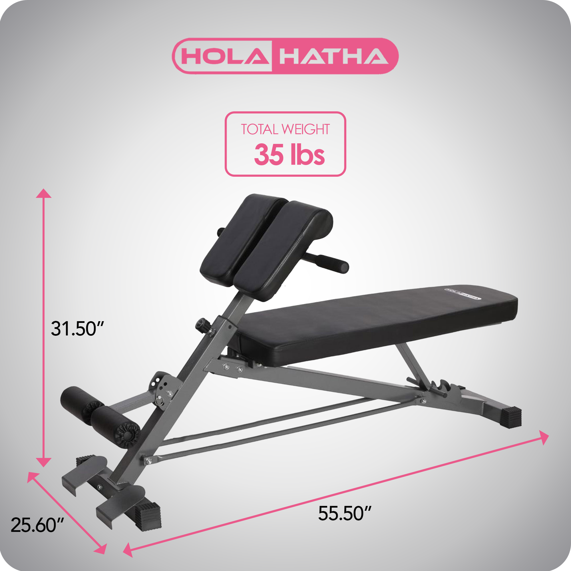 HolaHatha Multi Functional Weight Training Exercise Bench for Full Body Workout