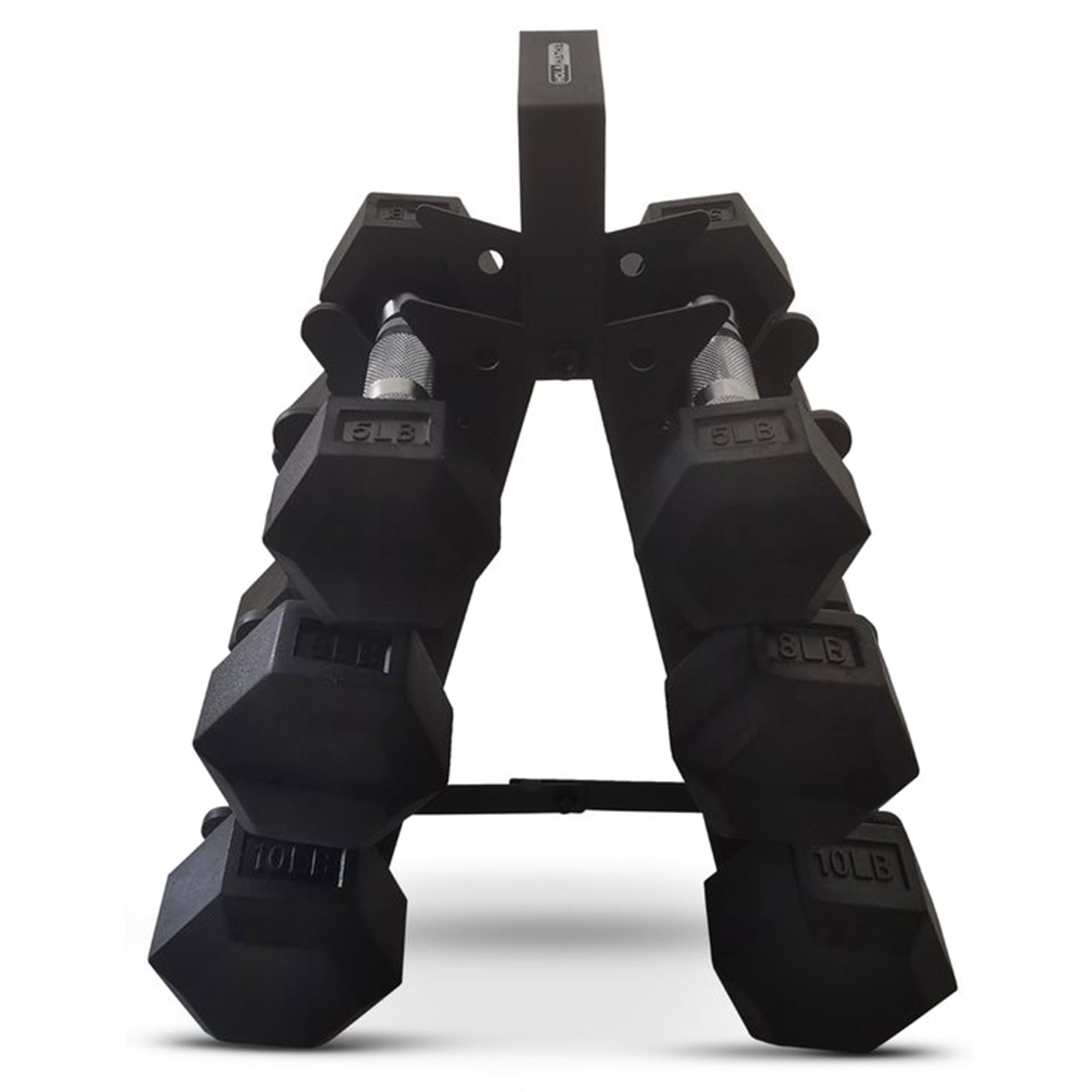 Hexagonal Dumbbell Free Hand Weight Set w/ Rack, 5, 8, & 10 Lbs (Open Box) - VMInnovations