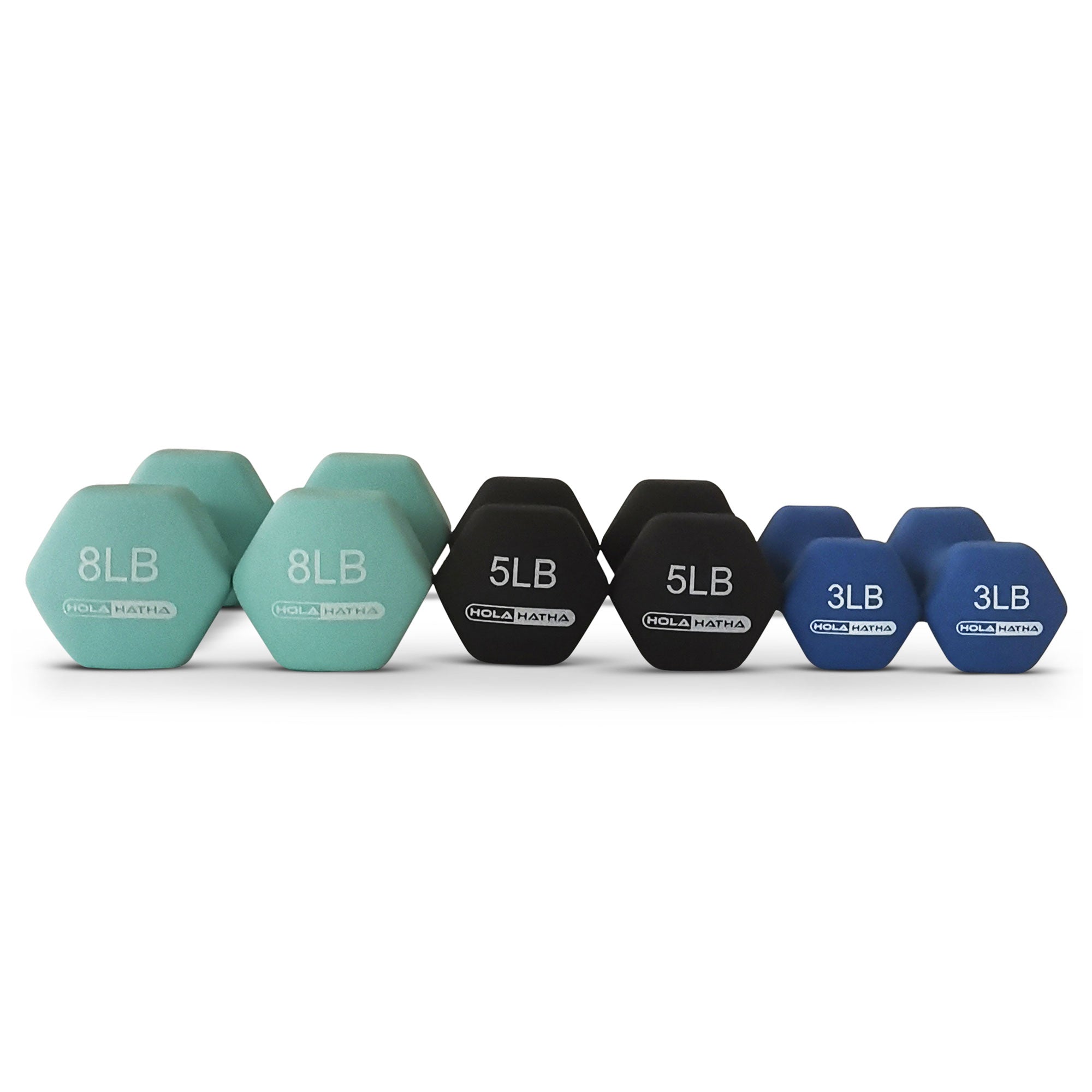 Dumbbell Weight Set w/ 3, 5 & 8 LB Hand Weights & Storage Rack, Multi (Used) - VMInnovations