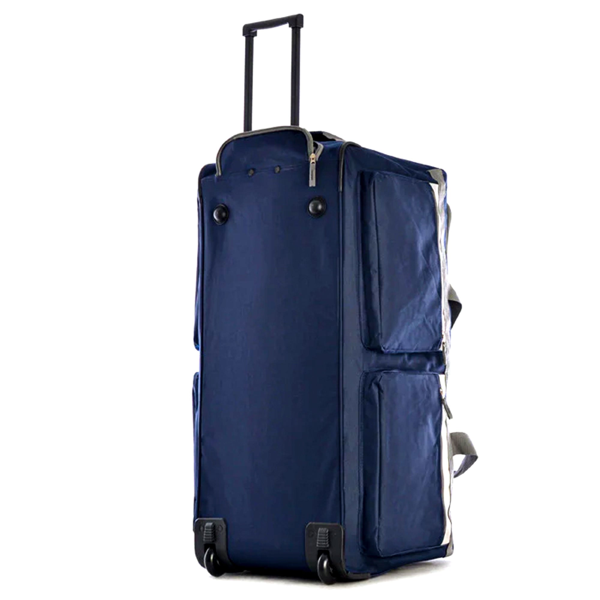 Olympia 29 Inch 8 Pocket U Shape Rolling Duffel Bag w/ Retractable Handle, Navy