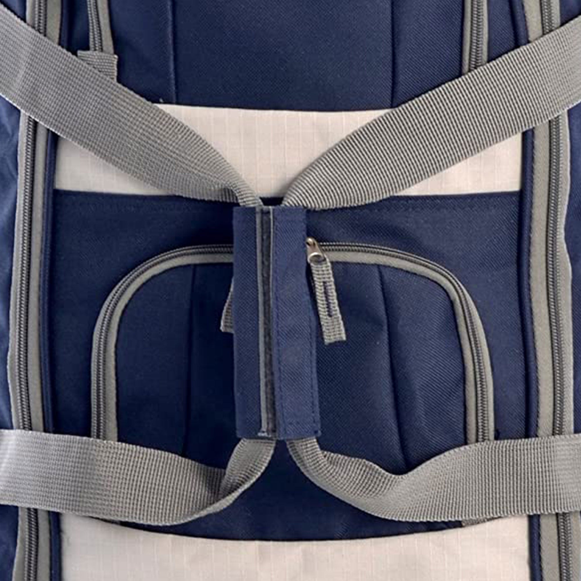 Olympia 29 Inch 8 Pocket U Shape Rolling Duffel Bag w/ Retractable Handle, Navy