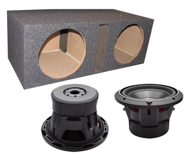 2) ROCKFORD FOSGATE P3D2-10 10" 1000 Watt 2-Ohm Car Audio Subwoofers + Sub Box