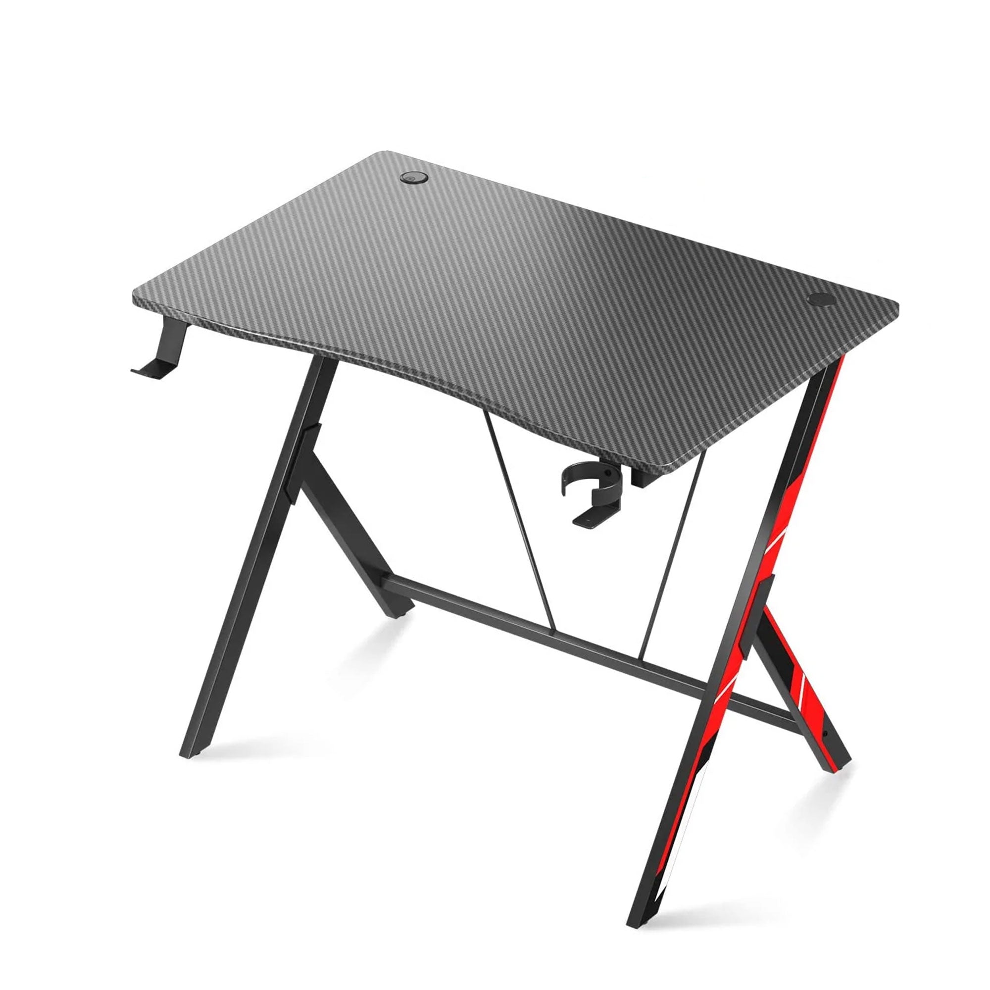 MOTPK 31 Inch Wide Space Saving Carbon Fiber Computer PC Gaming Desk, Black - VMInnovations